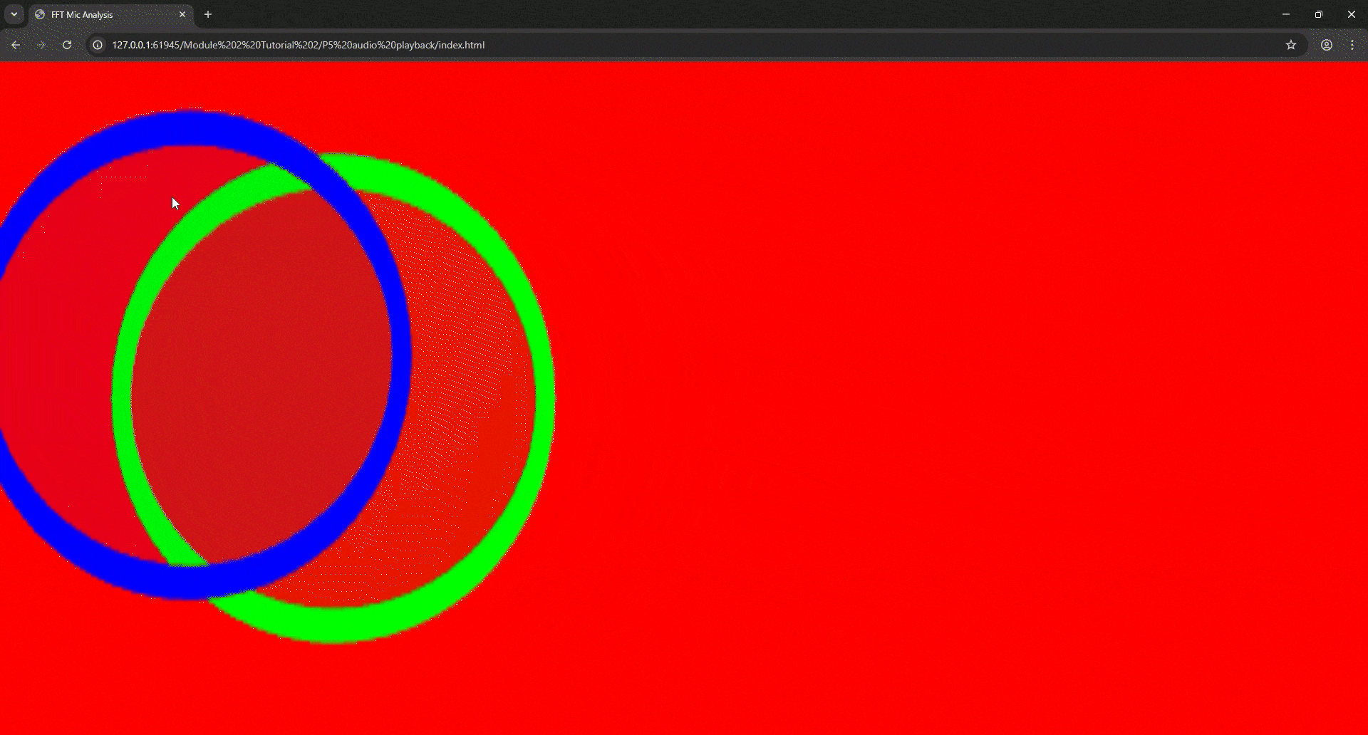 Tutorial 2 exploration. This one I changed the colours, sounds, the way the shapes look and react according to the mouse movement.