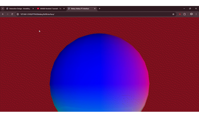 Module 3 tutorial 1 exploration and experimentation with p5.js sketch2.js code.