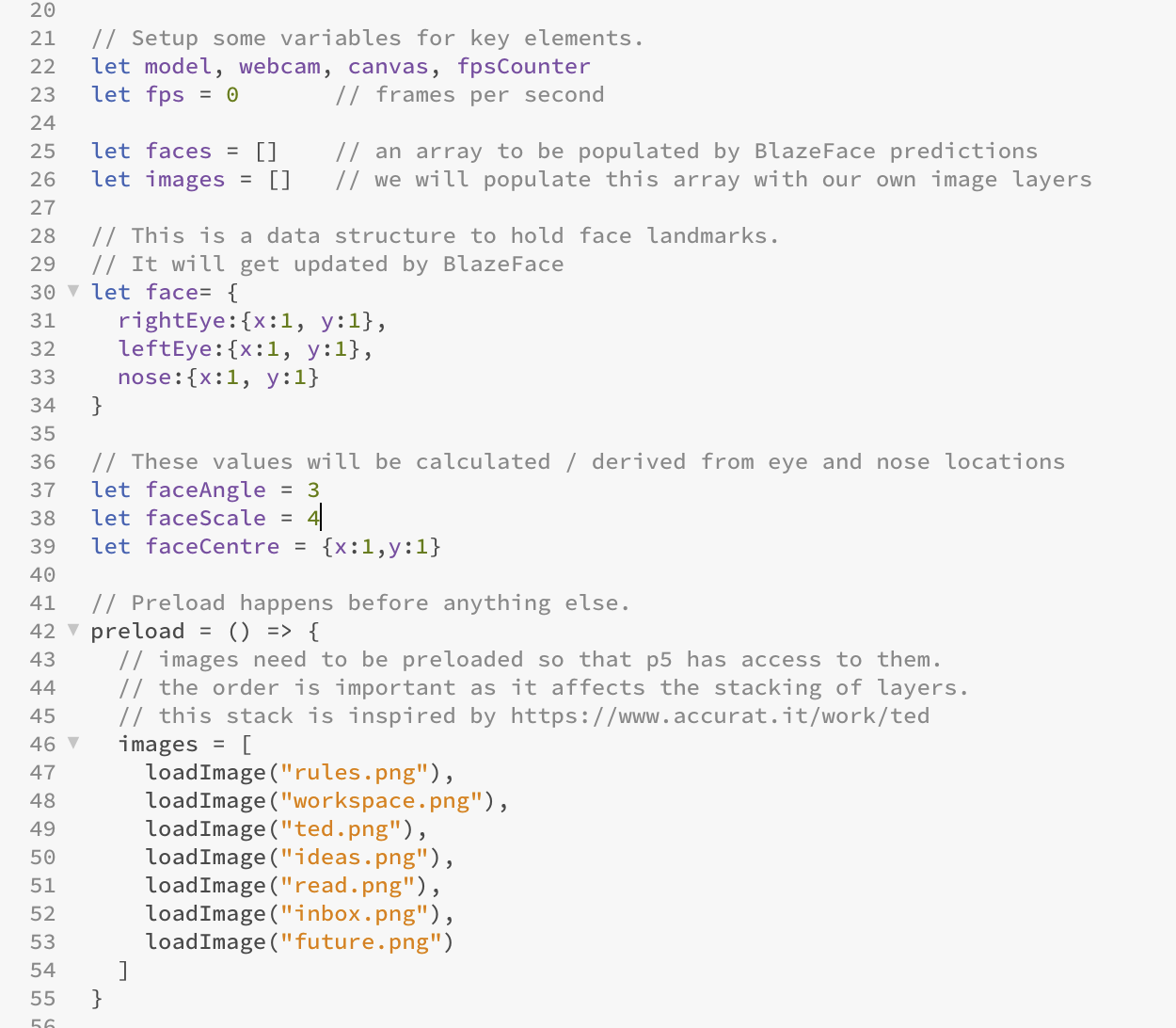 Exploration and experimentation with blazeface p5.js.