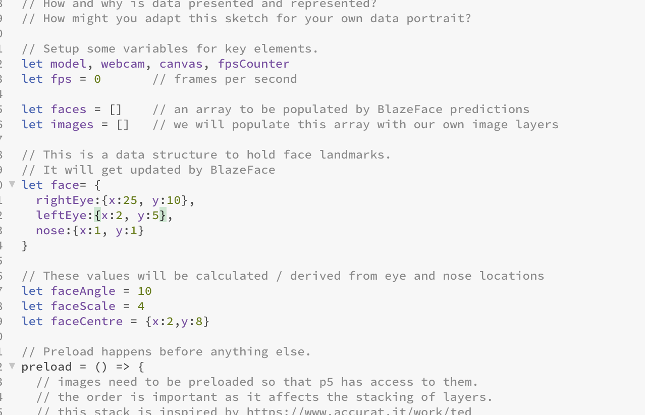 Exploration and experimentation with blazeface p5.js.