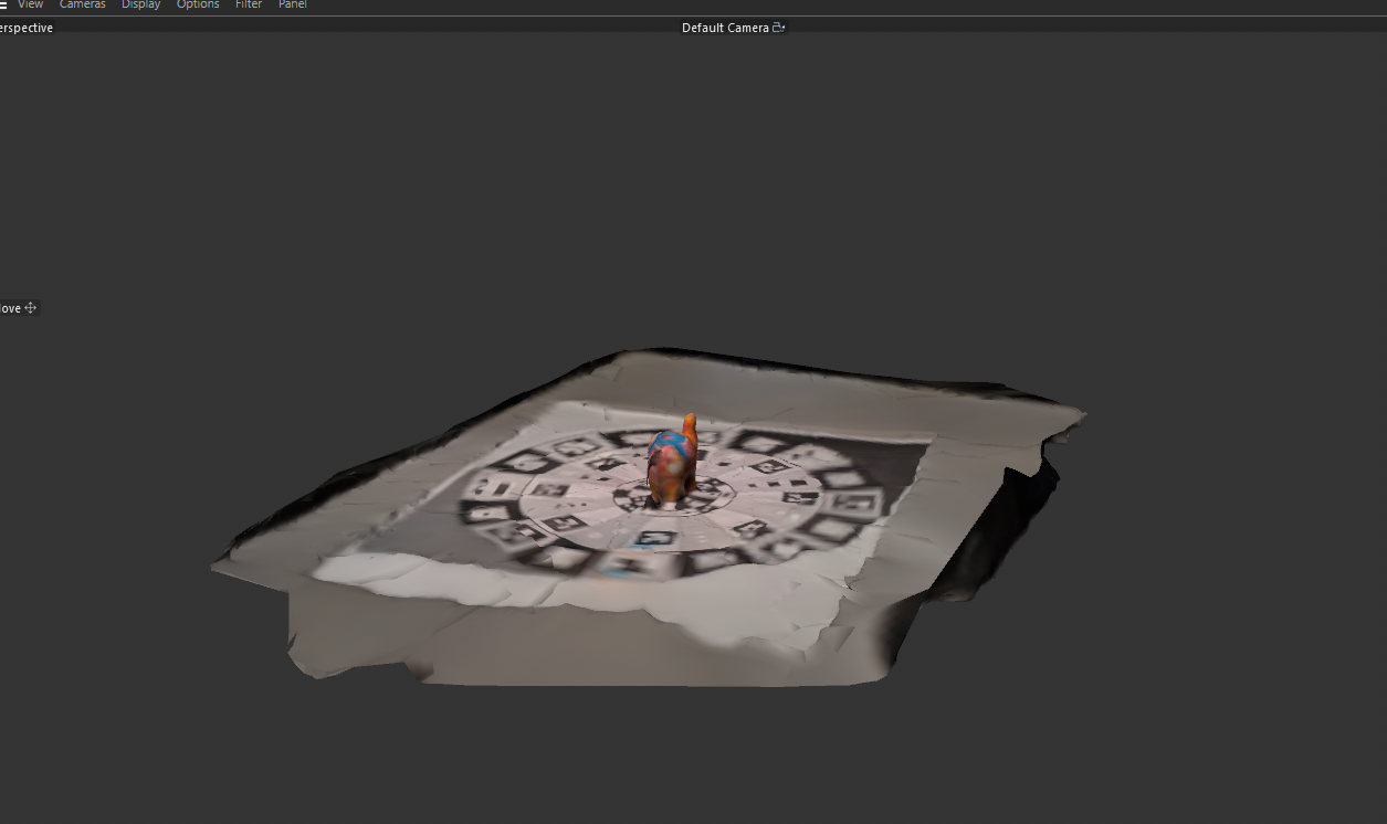 My elephant object imported into C4D. I needed to crop and edit it as the scanning paper was still included.