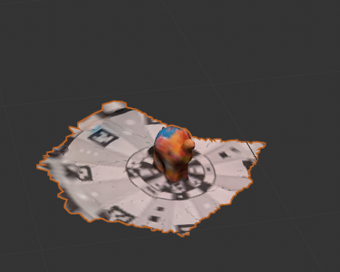 My elephant object imported into C4D. I needed to crop and edit it as the scanning paper was still included.